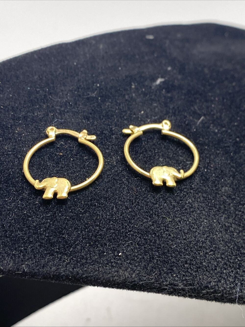 Womens Gold Tone Elephant Earrings